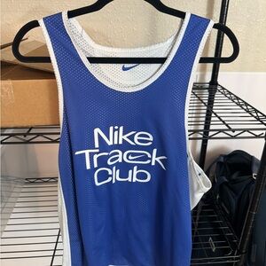 Nike Blue and White Track Club Tank
